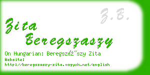 zita beregszaszy business card